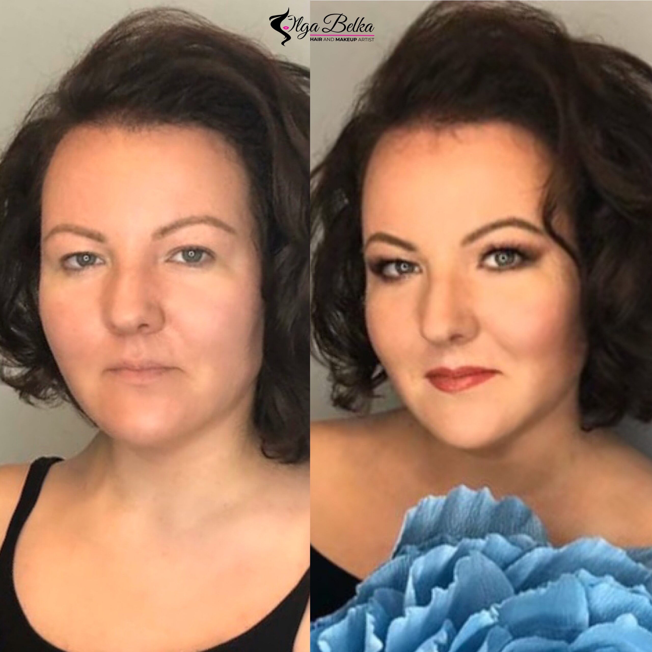 Maquillaje antes y después