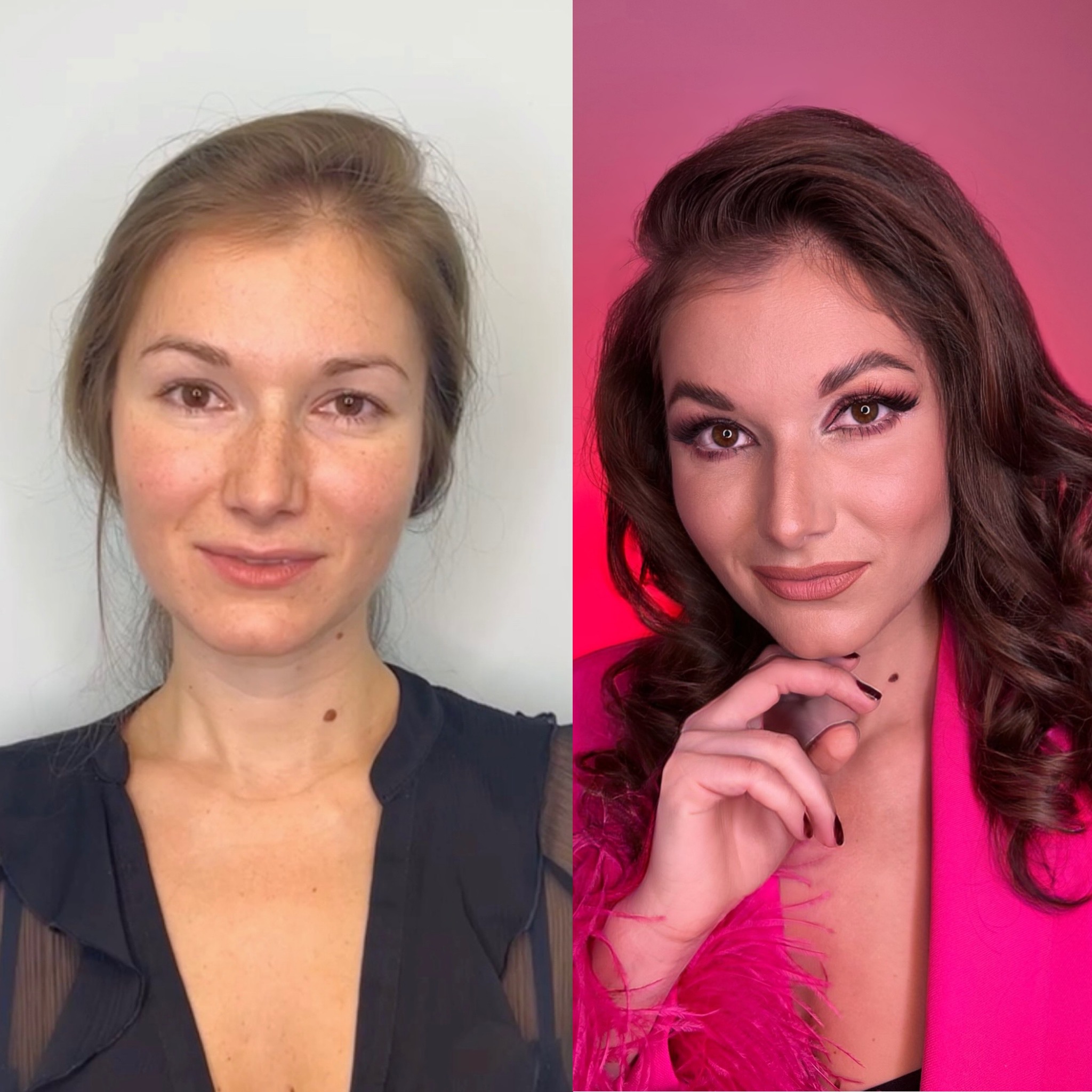 Maquillaje antes y después