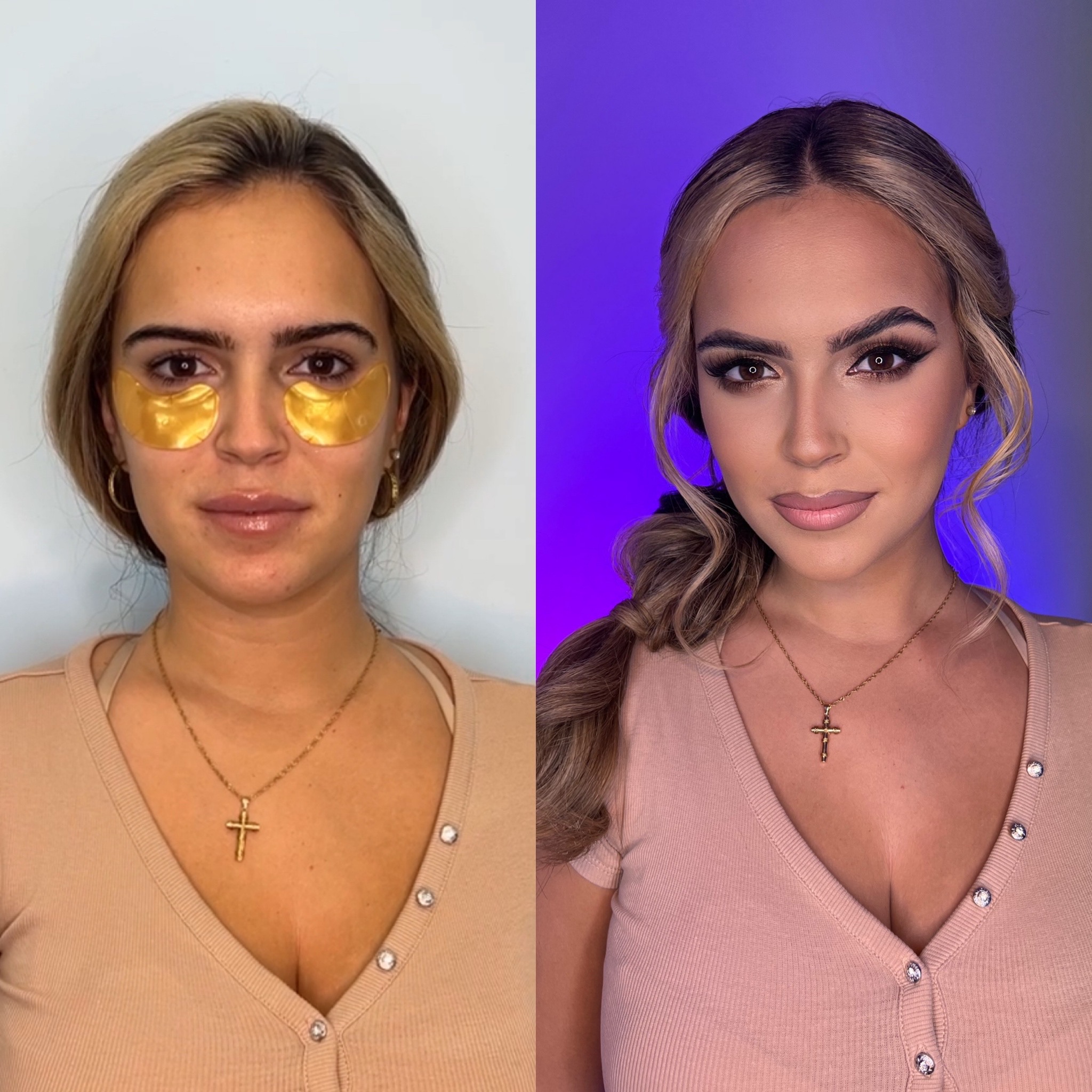 Maquillaje antes y después