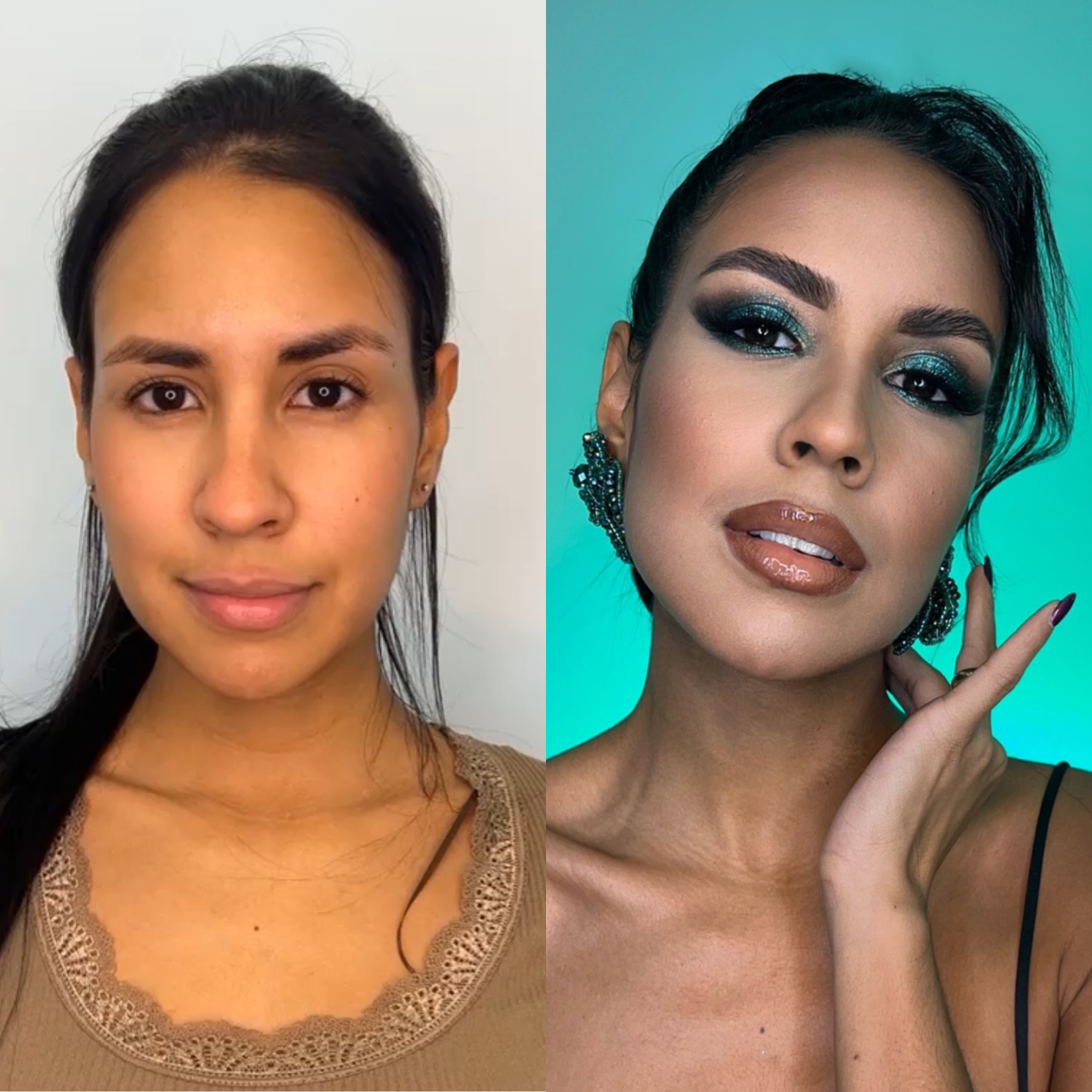 Maquillaje antes y después