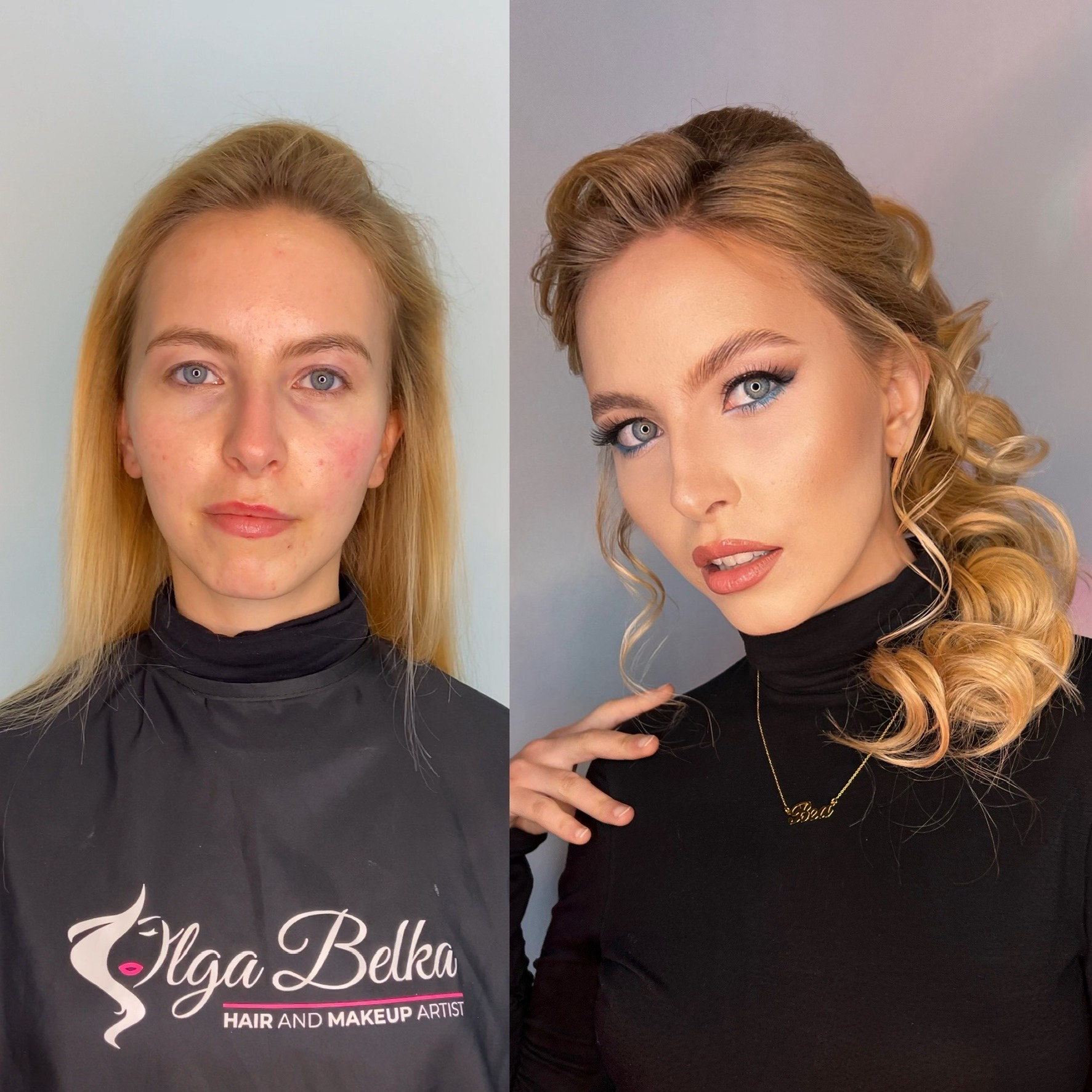 Maquillaje antes y después