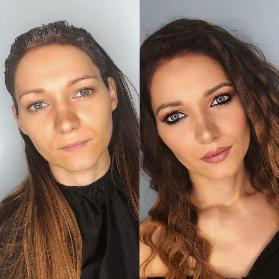 Maquillaje antes y después