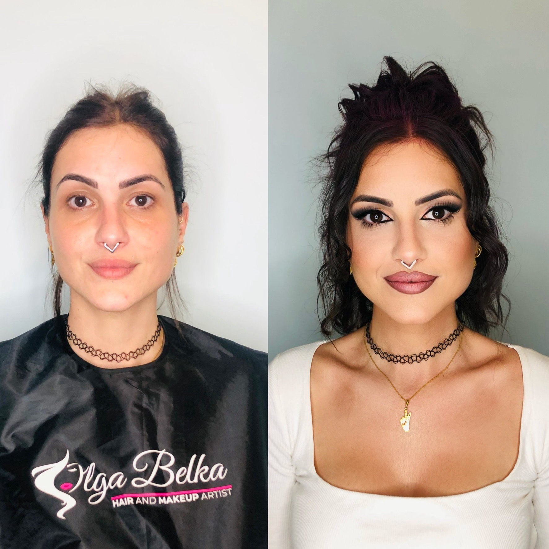 Maquillaje antes y después
