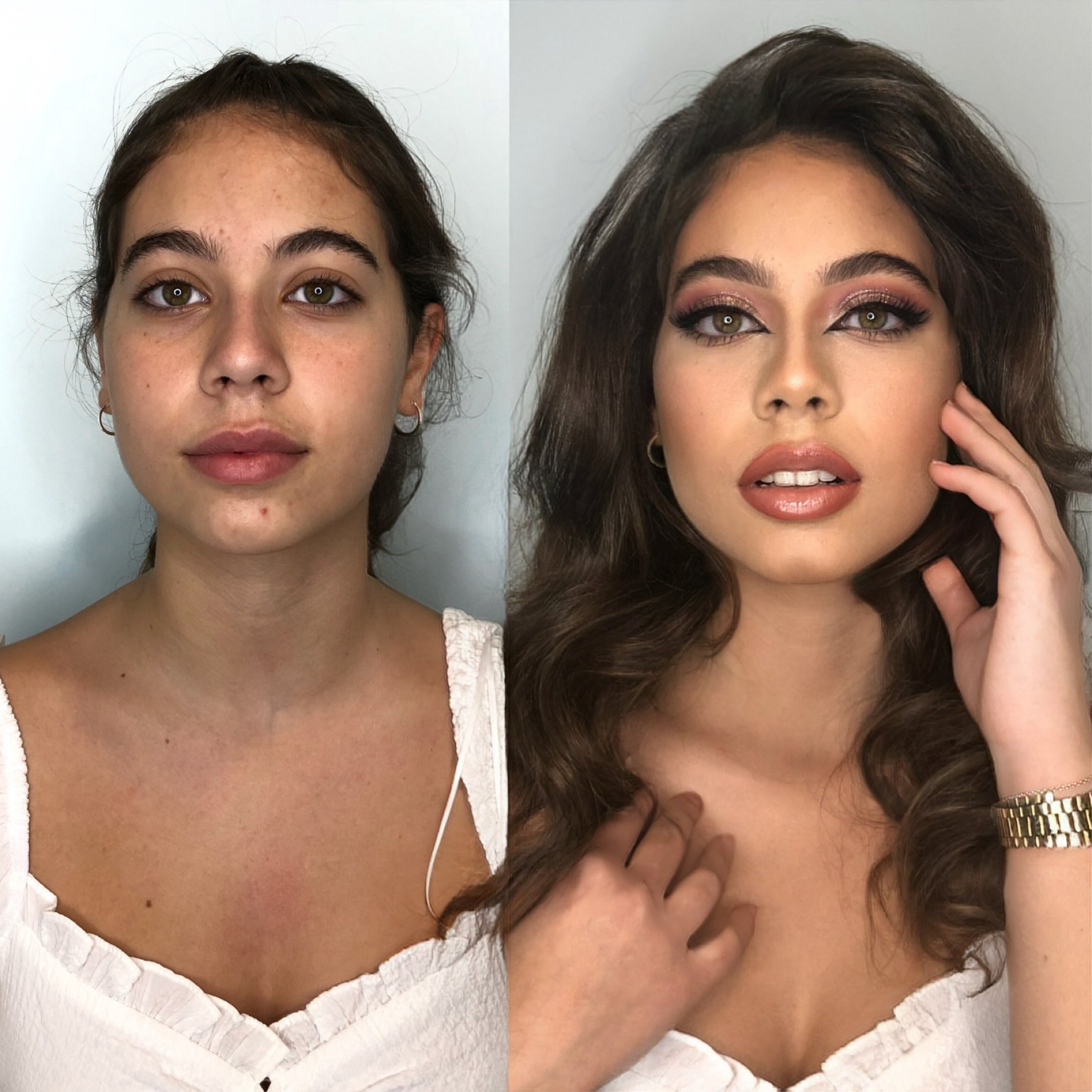 Maquillaje antes y después