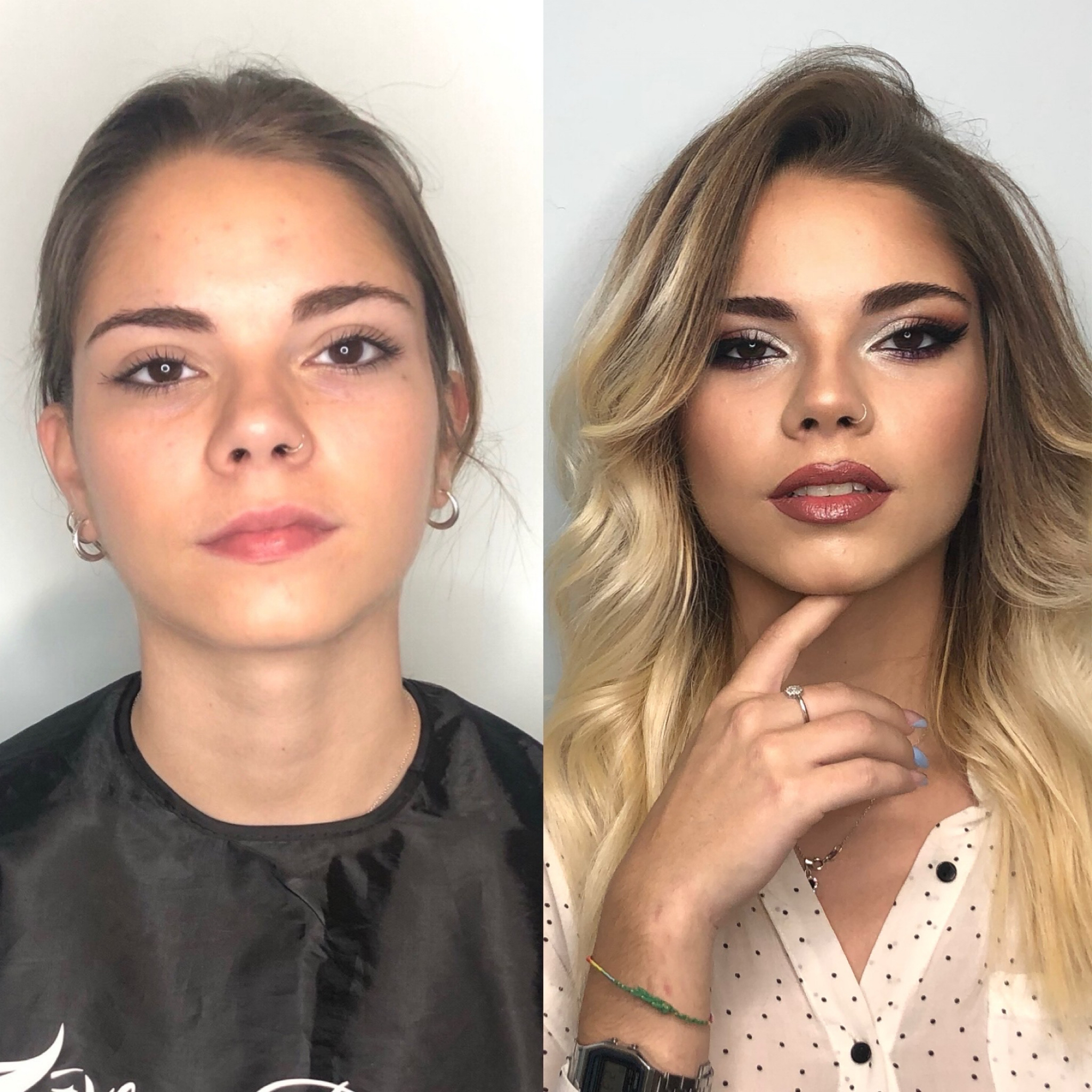 Maquillaje antes y después