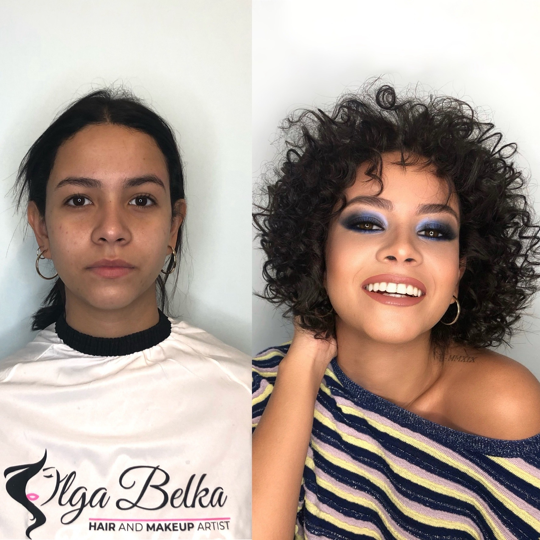 Maquillaje antes y después