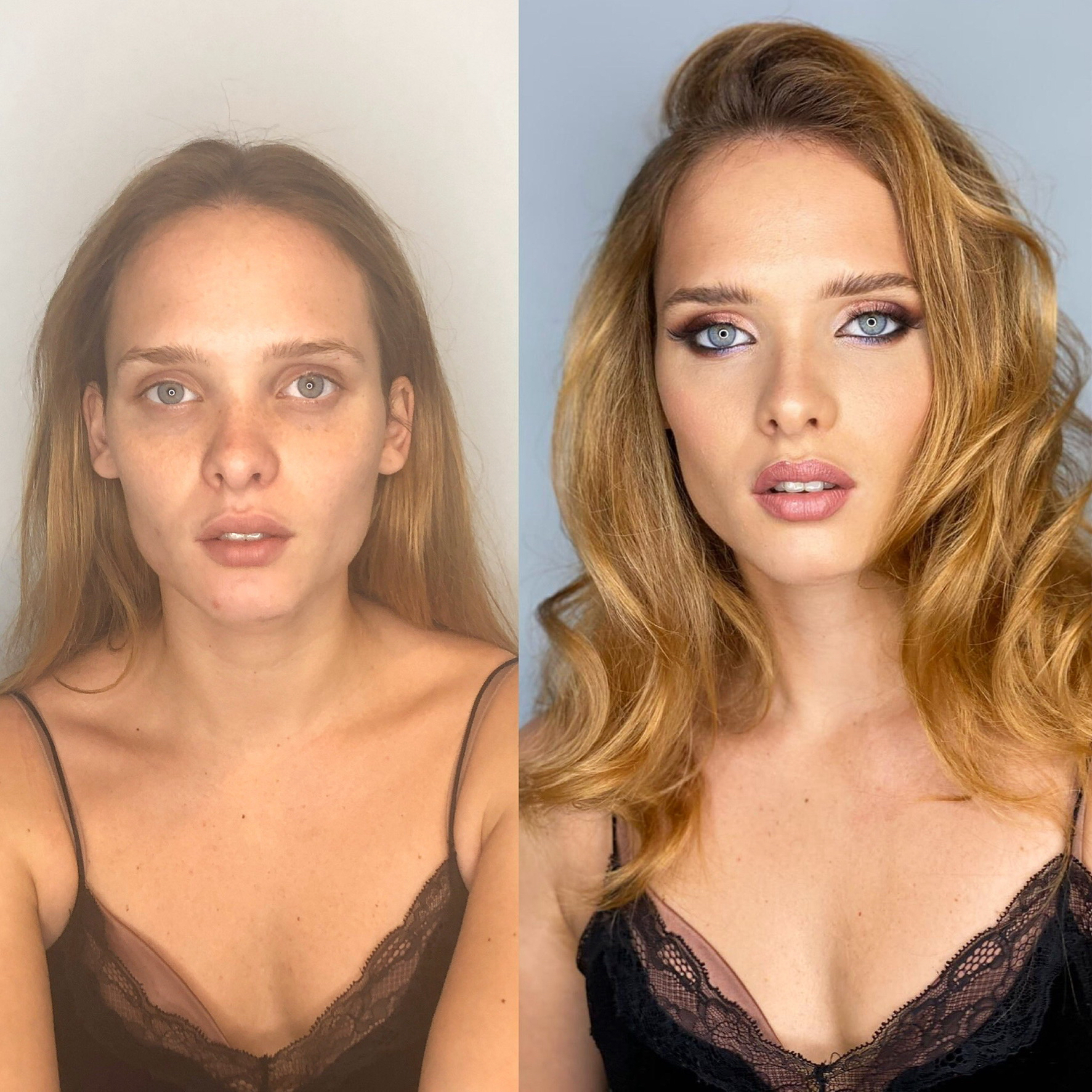 Maquillaje antes y después