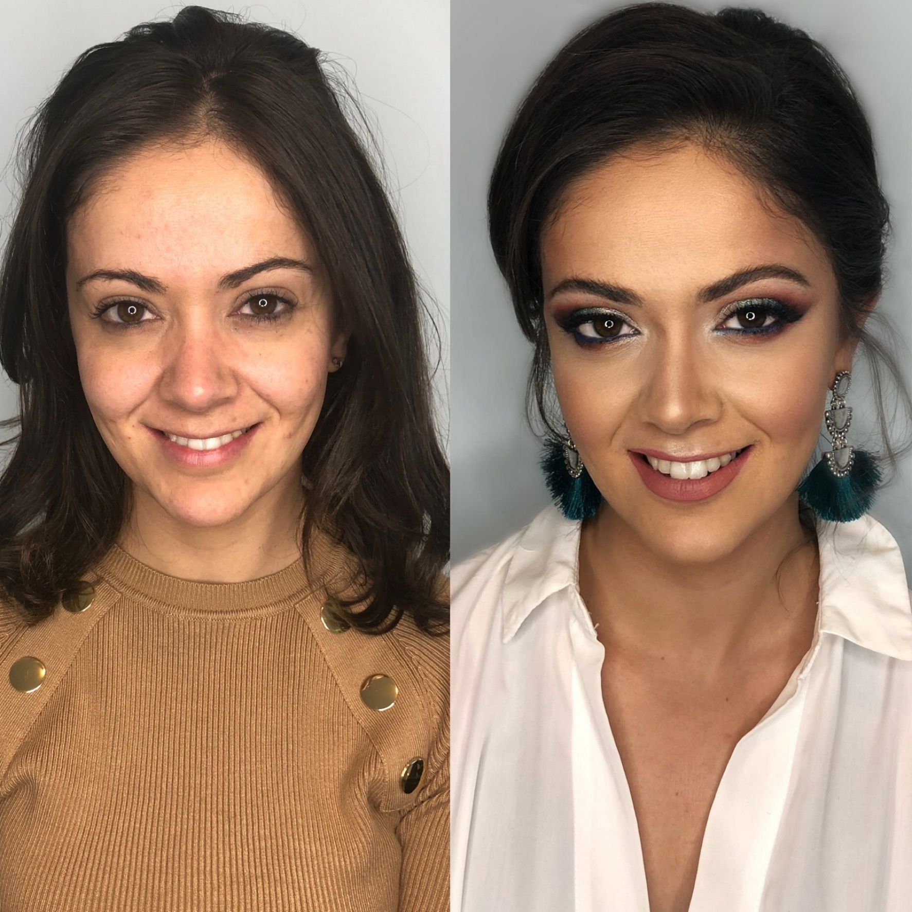 Maquillaje antes y después