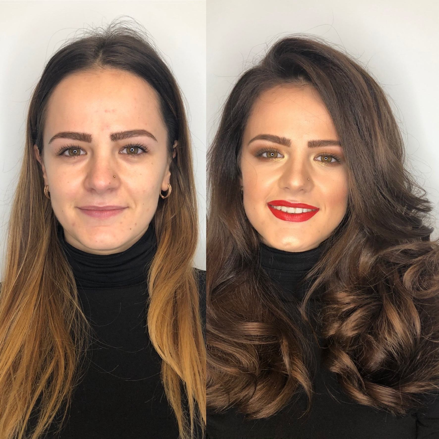 Maquillaje antes y después