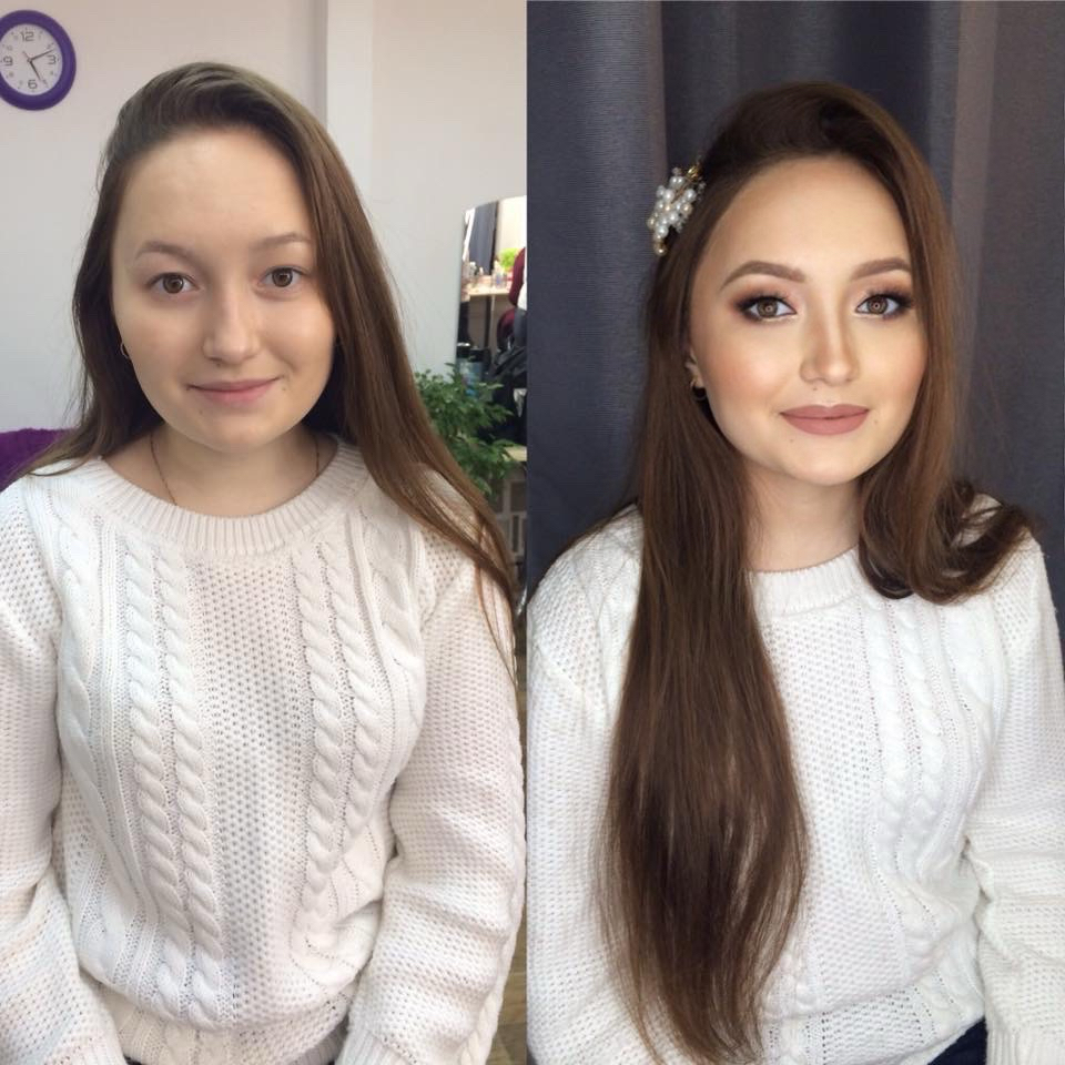 Maquillaje antes y después