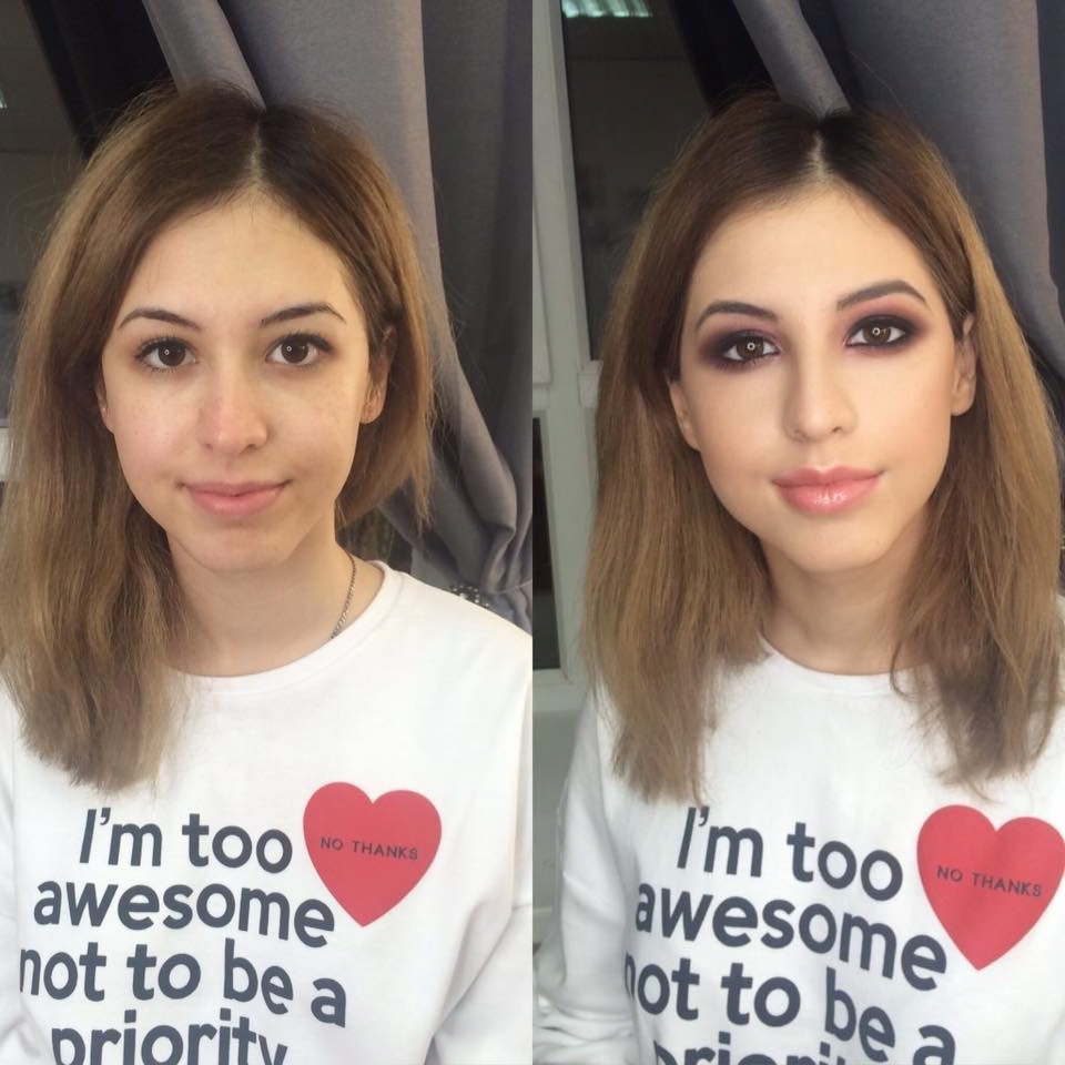 Maquillaje antes y después