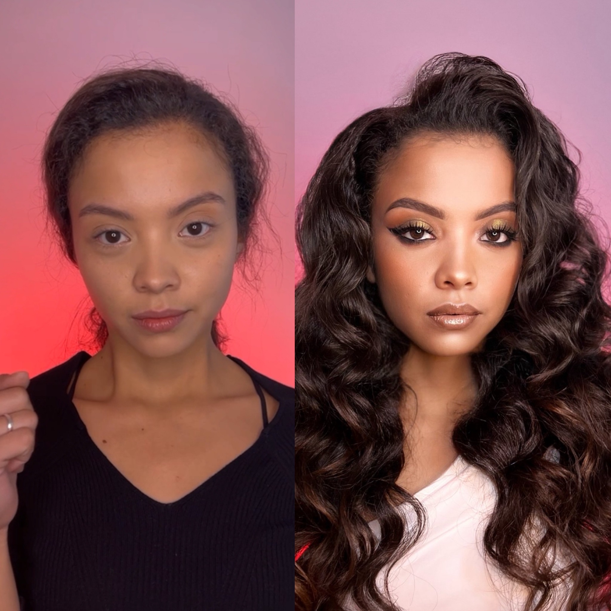 Maquillaje antes y después